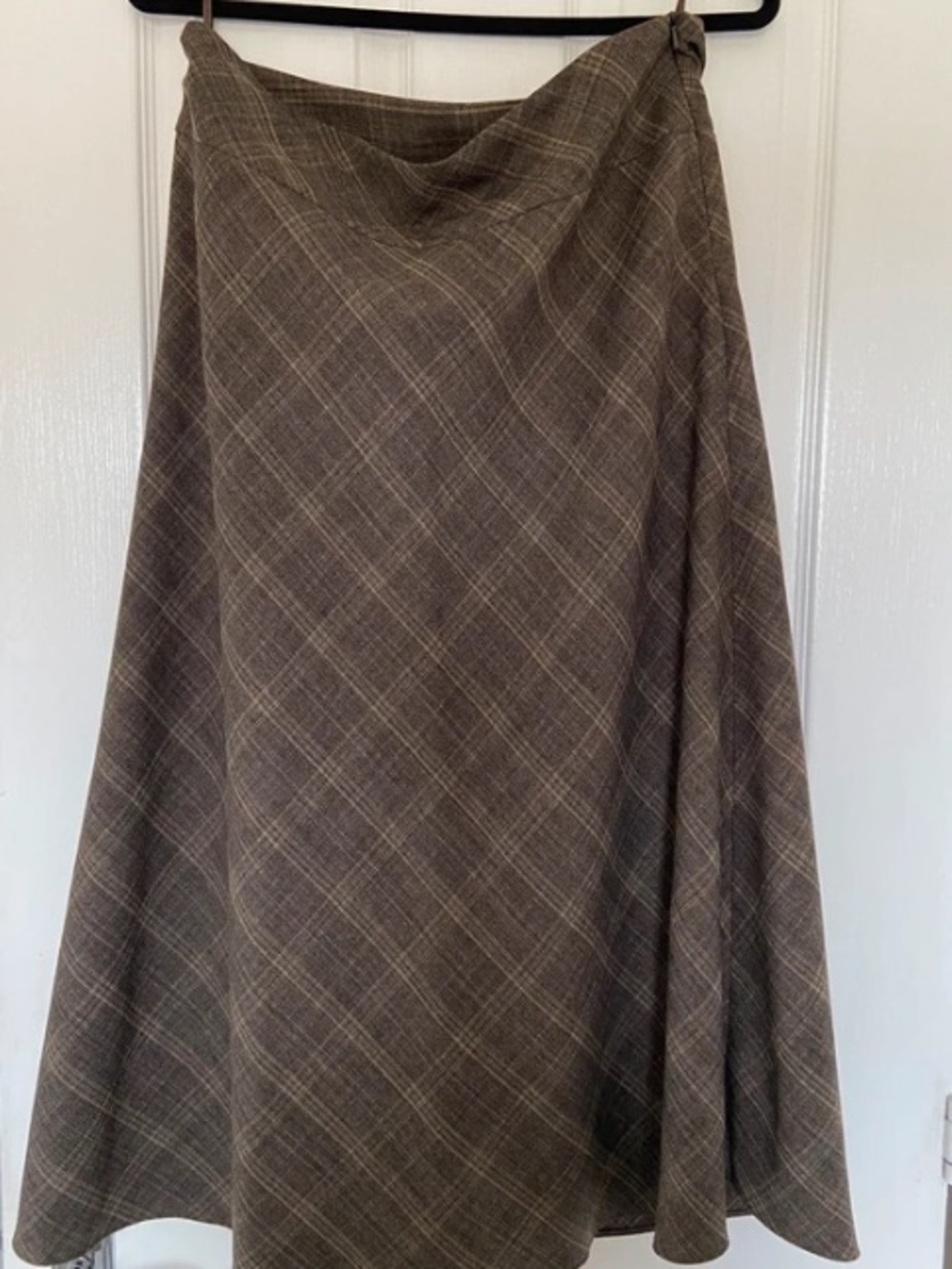 Plaid Maxi Skirt in Brown